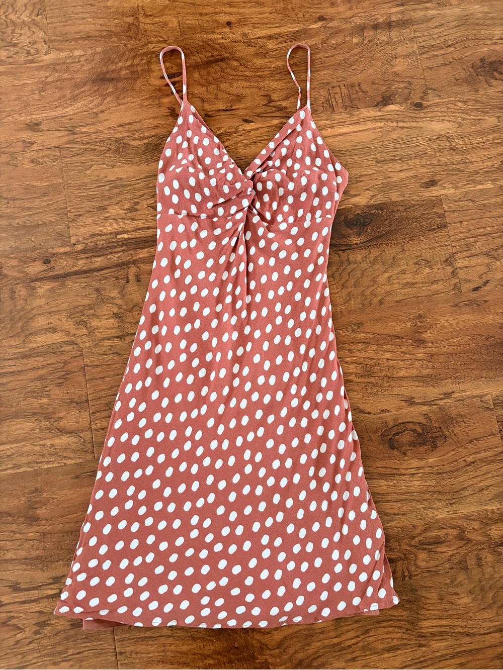 Abercrombie & Fitch pinkPolka Dot Twist-Front Mini Slip Dress